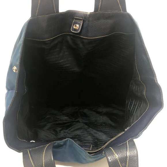 PRADA VA0677 Triangle logo Tote bag Nylon blue/SilverHardware - Picture 5 of 12